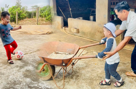 Các gia đình nhỏ về quê nghỉ lễ, cùng con lưu lại kỷ niệm quý giá bên ông bà