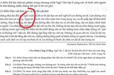 Xôn xao đề thi Văn có ngôn từ nhạy cảm: Trường Lương Thế Vinh nói …