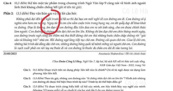 Xôn xao đề thi Văn có ngôn từ nhạy cảm: Trường Lương Thế Vinh nói …