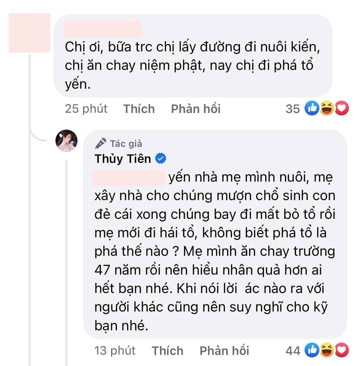 Thuỷ Tiên gây tranh cãi khi từng tuyên bố không hại một con kiến nhưng nay lại phá tổ yến - Ảnh 2.