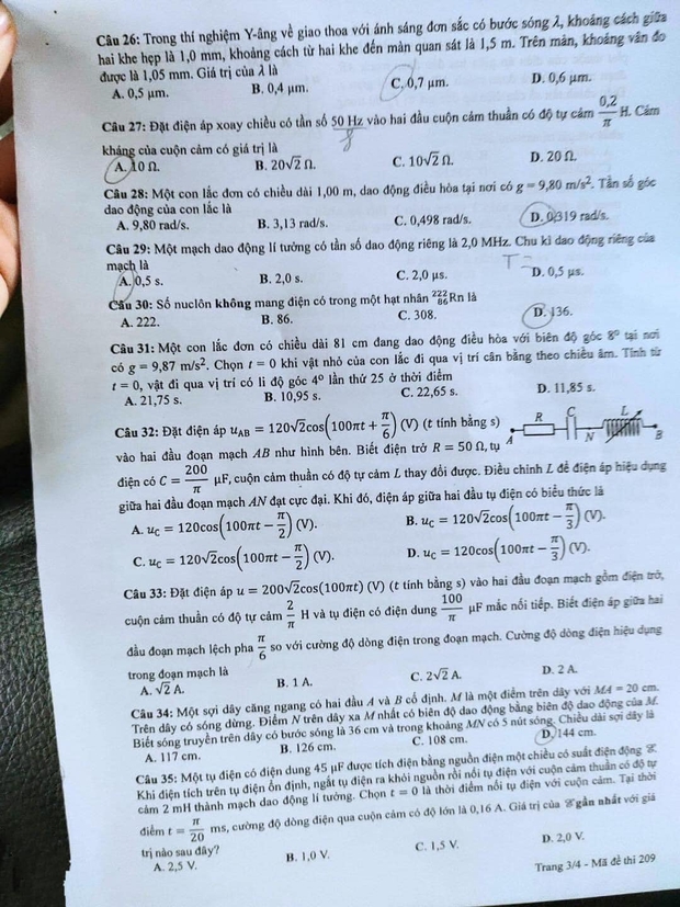 Đề thi Vật lý tốt nghiệp THPT quốc gia 2023 - Ảnh 3.