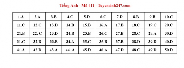 Cập nhật đáp án môn Tiếng Anh kỳ thi tốt nghiệp THPT 2023 - Ảnh 2.