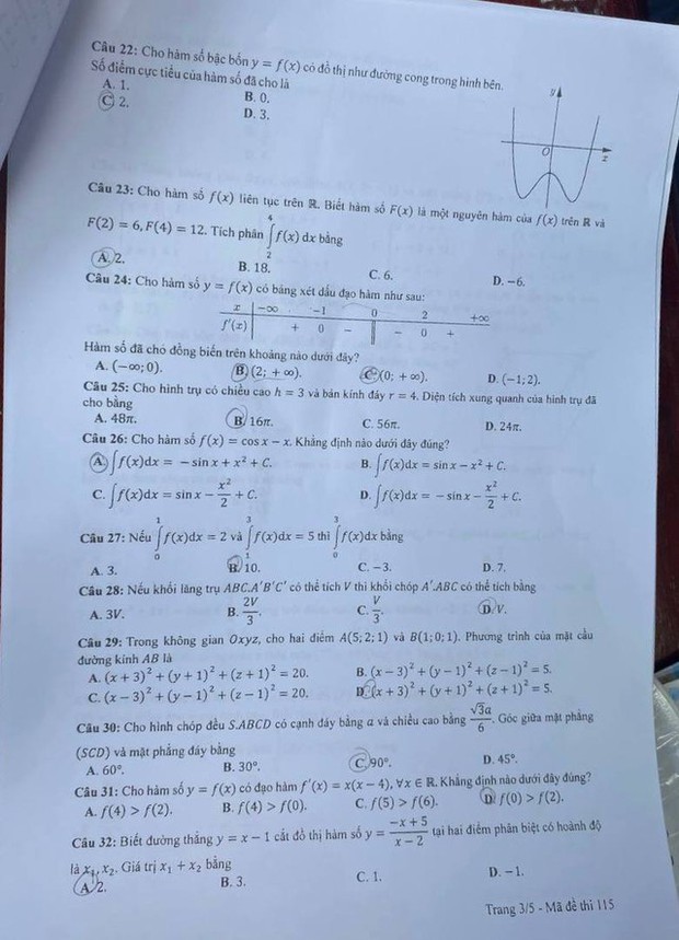Đề thi môn Toán THPT quốc gia 2023 - Ảnh 3.