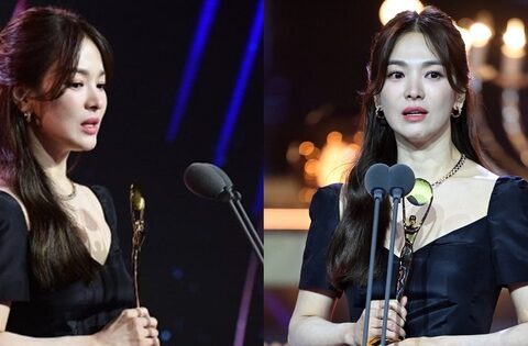 Song Hye Kyo bật khóc nghẹn ngào khi thắng Daesang ở Rồng Xanh 2023