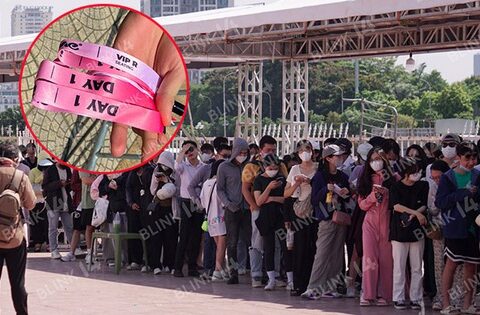 Fan xếp hàng dài đổi vòng tay concert BLACKPINK dưới nắng gắt