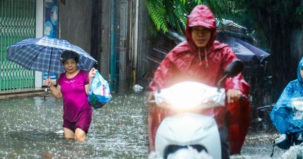 Hà Nội: Hàng loạt tuyến phố ngập nặng sau cơn mưa lớn, người dân