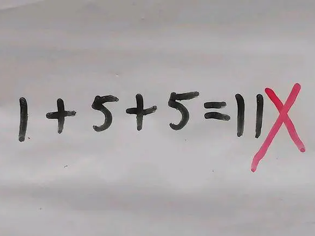 Bài Toán 1+5+5=11 của con bị gạch sai khiến phụ huynh đau đầu - Ảnh 2.