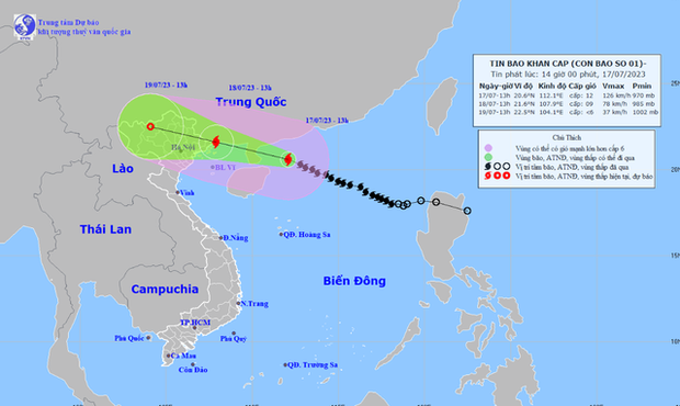 Bão số 1 tiến thẳng vào vịnh Bắc Bộ, hoàn lưu bão bao trùm gần hết Bắc Bộ đến Nghệ An - Ảnh 1.