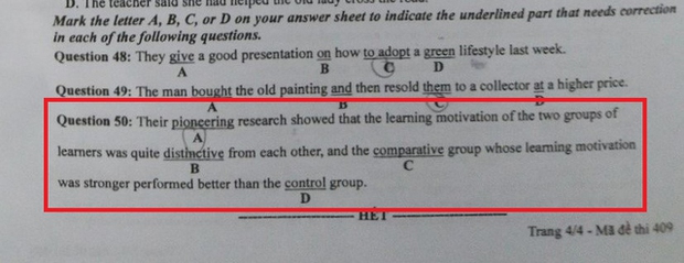 Tranh cãi câu hỏi tiếng Anh thi tốt nghiệp THPT có 2 đáp án đúng: Bộ GD&ĐT cân nhắc chuyên môn - Ảnh 1.
