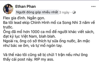 Bác sĩ trong ekip mổ Song Nhi qua lời flex của con trai: “Ba tôi mặc như bác xe ôm và tự mổ ngón tay - Ảnh 1.