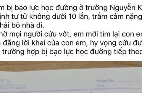 Vụ phụ huynh tố cáo con bị bạo lực: Nhật ký nam sinh viết gì?