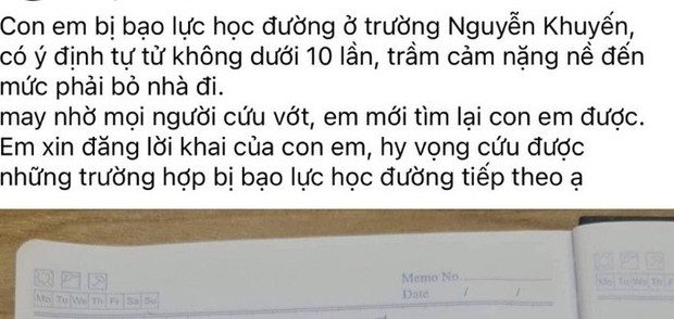 Vụ phụ huynh tố cáo con bị bạo lực: Nhật ký nam sinh viết gì? - Ảnh 1.