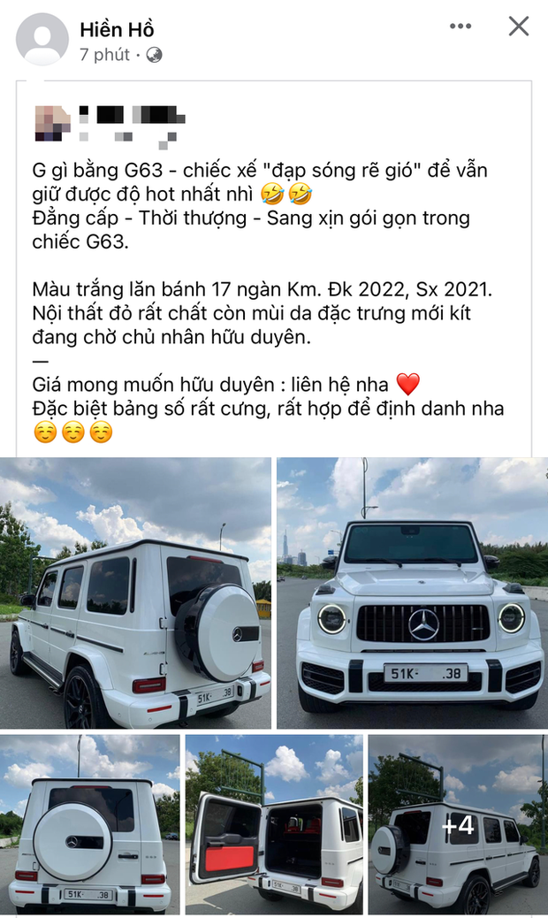 Hiền Hồ bất ngờ chia sẻ bài đăng rao bán chiếc Mercedes G63 đạp sóng rẽ gió - Ảnh 2.