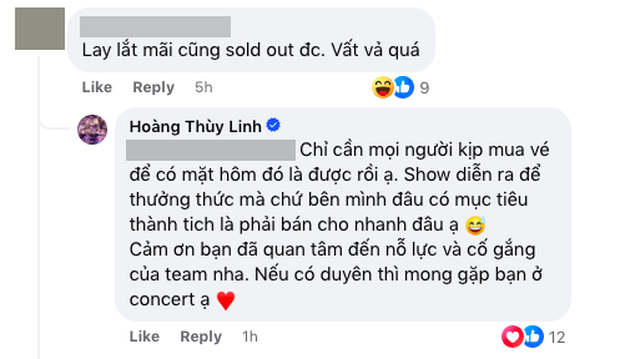 Hoàng Thùy Linh lên tiếng khi bị chê lay lắt mãi mới bán hết vé concert, cách đáp trả netizen gây chú ý - Ảnh 4.