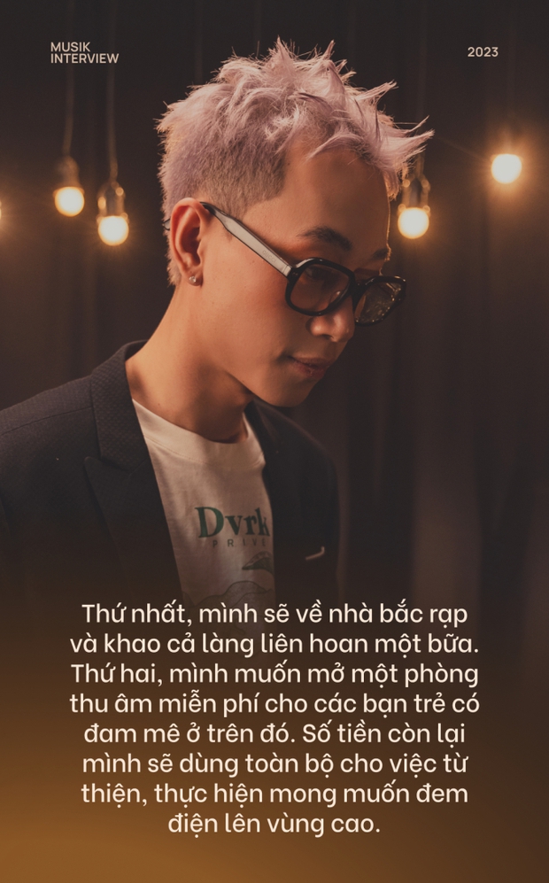 Double2T: Mình muốn dùng tiền thưởng Rap Việt về nhà bắc rạp khao cả làng một bữa, mở phòng thu miễn phí và làm từ thiện - Ảnh 7.