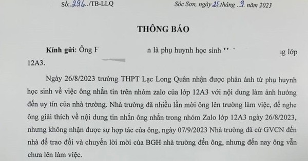 Bố phản ánh về thu chi, con bị nhà trường “từ chối giáo dục”