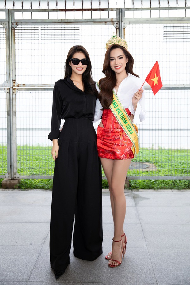 Lê Hoàng Phương ra Hà Nội chinh chiến Miss Grand: Thiên Ân và dàn hậu đến tiễn, catwalk mở màn thế nào? - Ảnh 5.