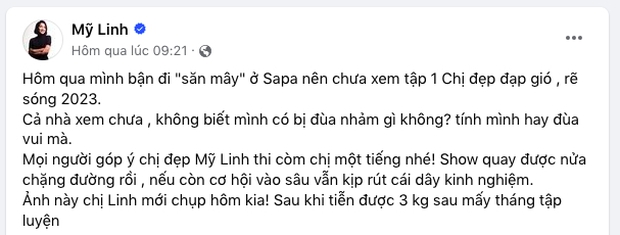 Mỹ Linh đăng đàn nhắc thẳng chuyện đùa nhảm với Lệ Quyên, làm lộ luôn kết quả show Chị đẹp đạp gió rẽ sóng - Ảnh 2.