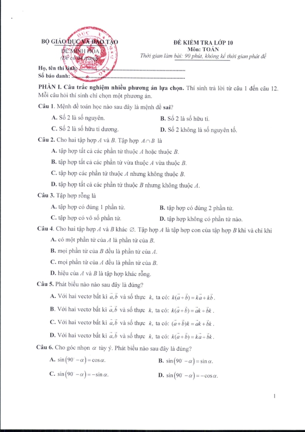 NÓNG: Đề minh họa cấu trúc môn Toán thi tốt nghiệp THPT từ năm 2025, xuất hiện hình thức trắc nghiệm mới! - Ảnh 1.