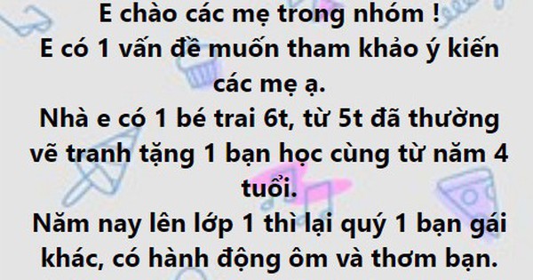 Con trai 5 tuổi ôm bạn cùng lớp, mẹ bối rối không biết nên ngăn cản hay mặc kệ con