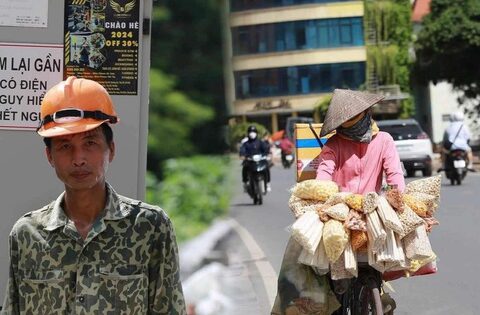 Hà Nội nắng như chảo lửa, người lao động nhọc nhằn mưu sinh dưới nhiệt độ gay gắt