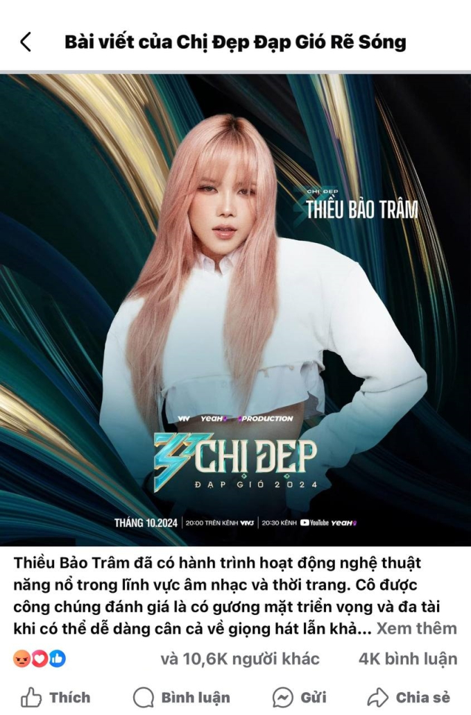 Thiều Bảo Trâm nhận 