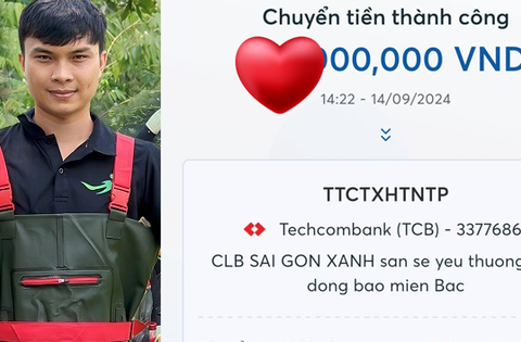 Sài Gòn Xanh nhường lại tiền ủng hộ dự án cho đồng bào bị lũ lụt, số tiền chuyển khoản gây choáng!