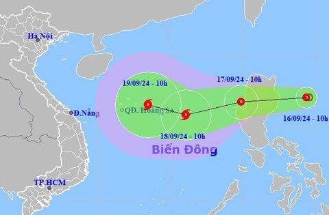 Hướng đi và thời điểm áp thấp nhiệt đới trở thành bão số 4 trên Biển Đông