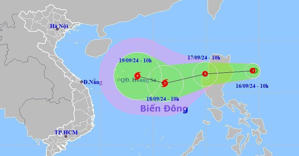 Hướng đi và thời điểm áp thấp nhiệt đới trở thành bão số 4 trên Biển Đông