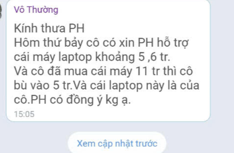 Vụ cô giáo “xin phụ huynh mua laptop bất thành”: Lãnh đạo UBND quận 1 lên tiếng