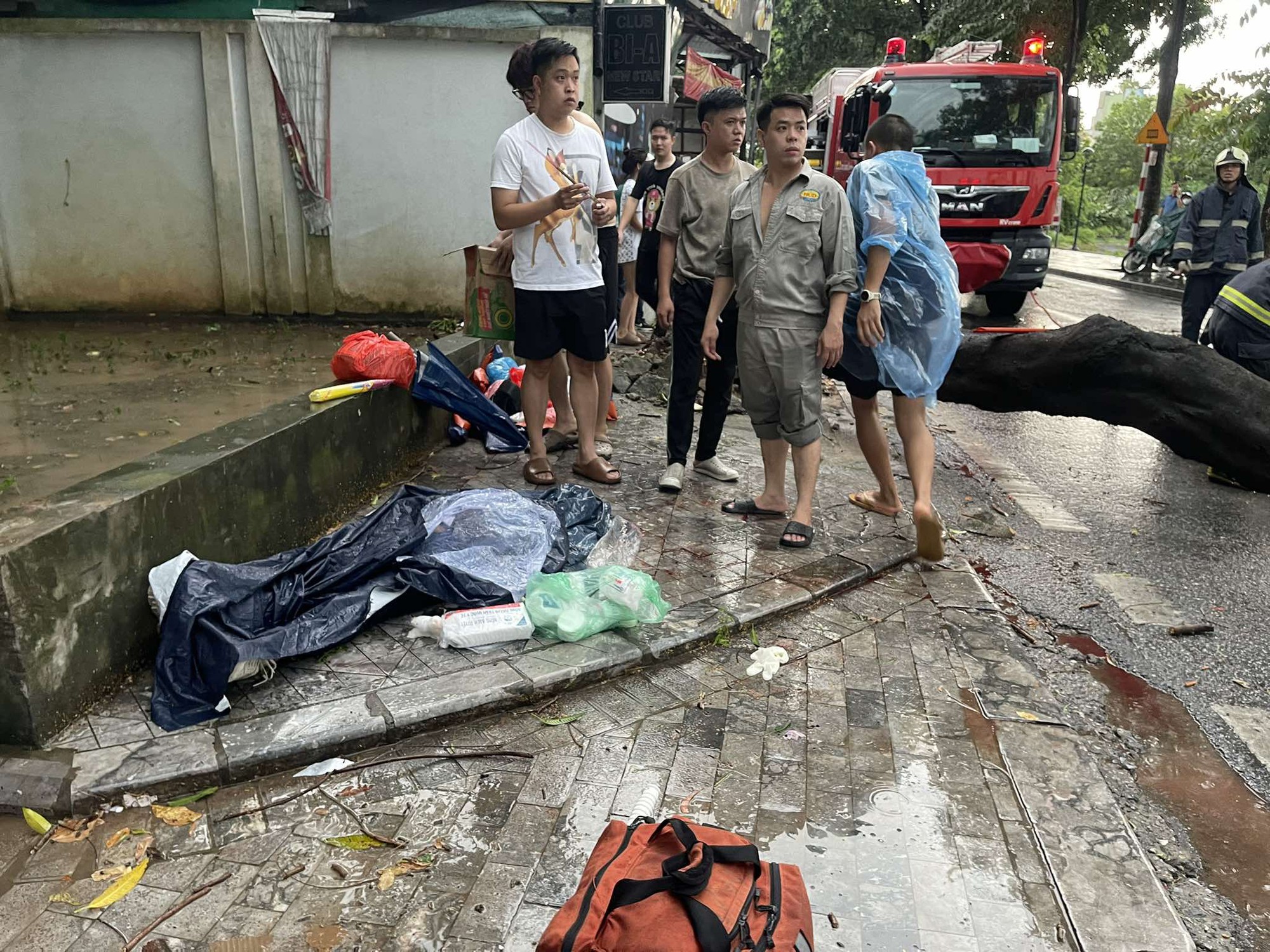 Thông tin vụ cây xanh đổ trúng hai người đi xe máy ở Hà Nội, một phụ nữ tử vong- Ảnh 2.