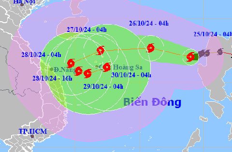 Bão Trami sắp đạt cấp cực đại, liên tục đổi hướng
