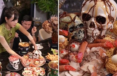 Bùng nổ tranh cãi về bàn ăn Halloween gây khiếp sợ của “phú bà” nổi tiếng Hà thành: Các con tuyên bố 1 điều