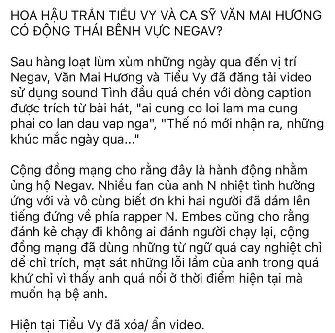 Văn Mai Hương có động thái ủng hộ Negav giữa bão scandal?- Ảnh 2.