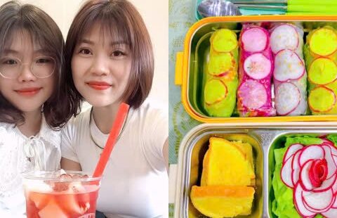 Con gái mỗi ngày đi học đều chờ tới giờ ăn cơm hộp mẹ nấu, ngon thế nào các bạn cùng lớp đều ngưỡng mộ