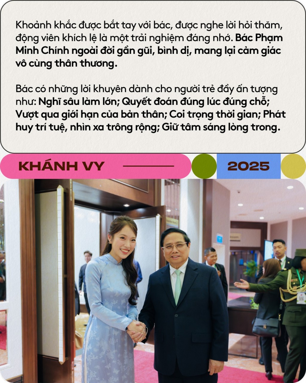 Khánh Vy hé lộ hậu trường làm MC tại diễn đàn Tương lai ASEAN 2025, gặp Thủ tướng Phạm Minh Chính: “Có 2 khoảnh khắc căng não”- Ảnh 2.