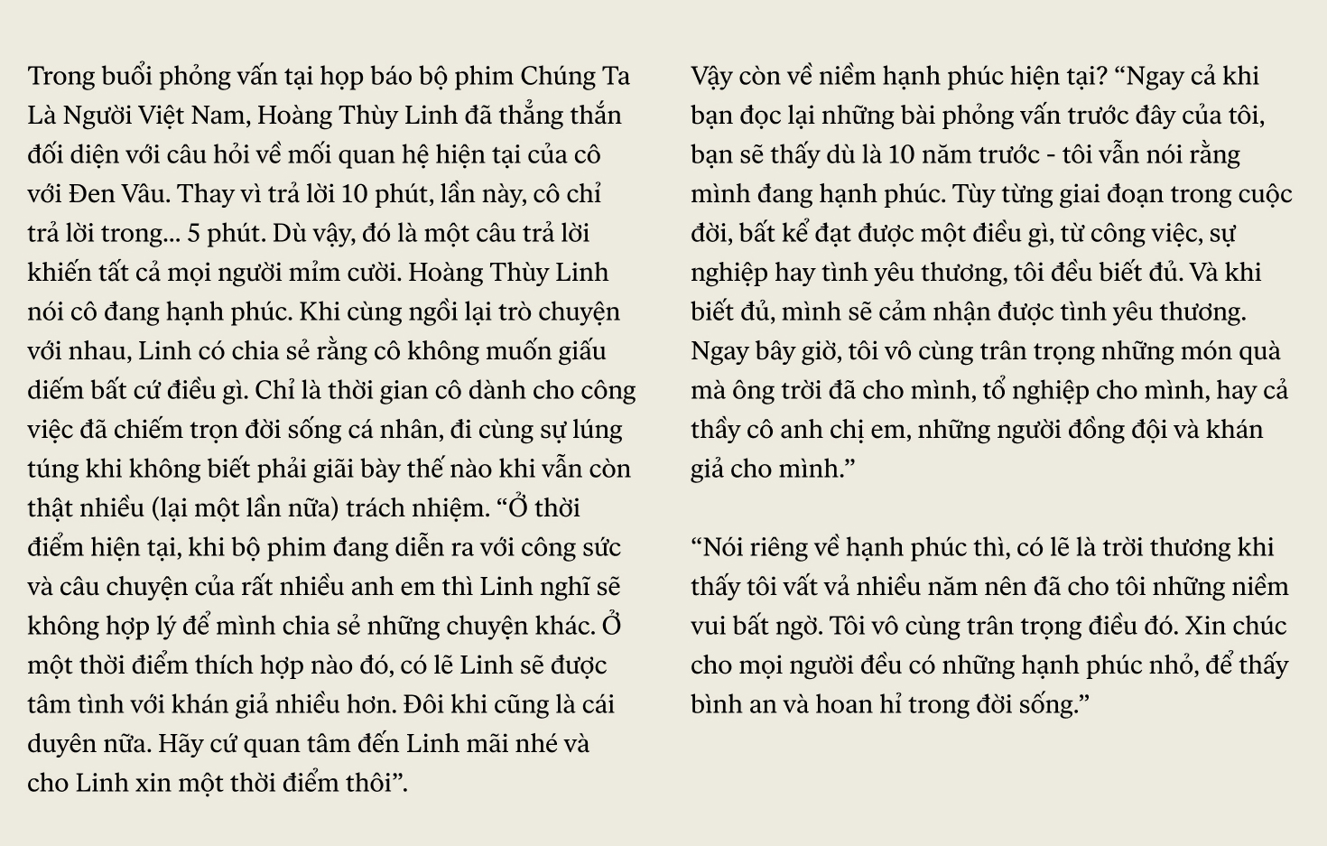 Hoàng Thùy Linh nói về hạnh phúc: “Có lẽ là trời thương tôi nhiều năm vất vả, nên đã cho tôi những niềm vui bất ngờ” - Ảnh 21.