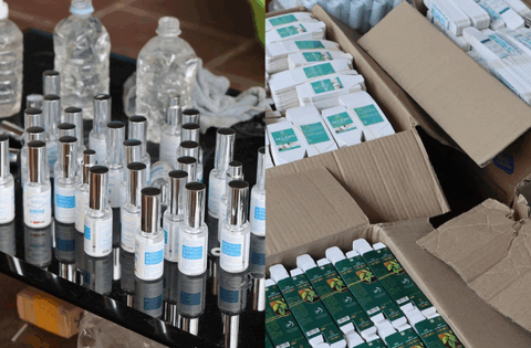 Cận cảnh cơ sở mỹ phẩm giả tại Bắc Giang: Serum trị mụn, trắng da pha bằng thùng sơn, can nhựa, bán hơn 100.000 đơn hàng qua Tiktok, Shopee