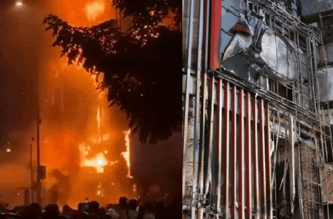 Cháy lớn tại vòng xoay Lý Thái Tổ: Khói lửa cuồn cuộn khiến người đi đường hoảng sợ