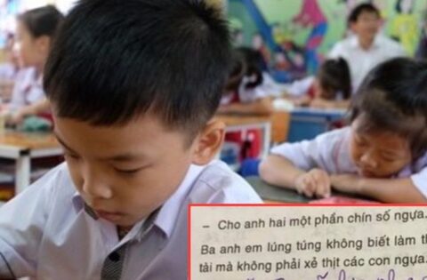 Học sinh tiểu học làm bài Toán “chia 17 con ngựa”, xem đáp án nhiều người phì cười: Em nên lên thẳng đại học!
