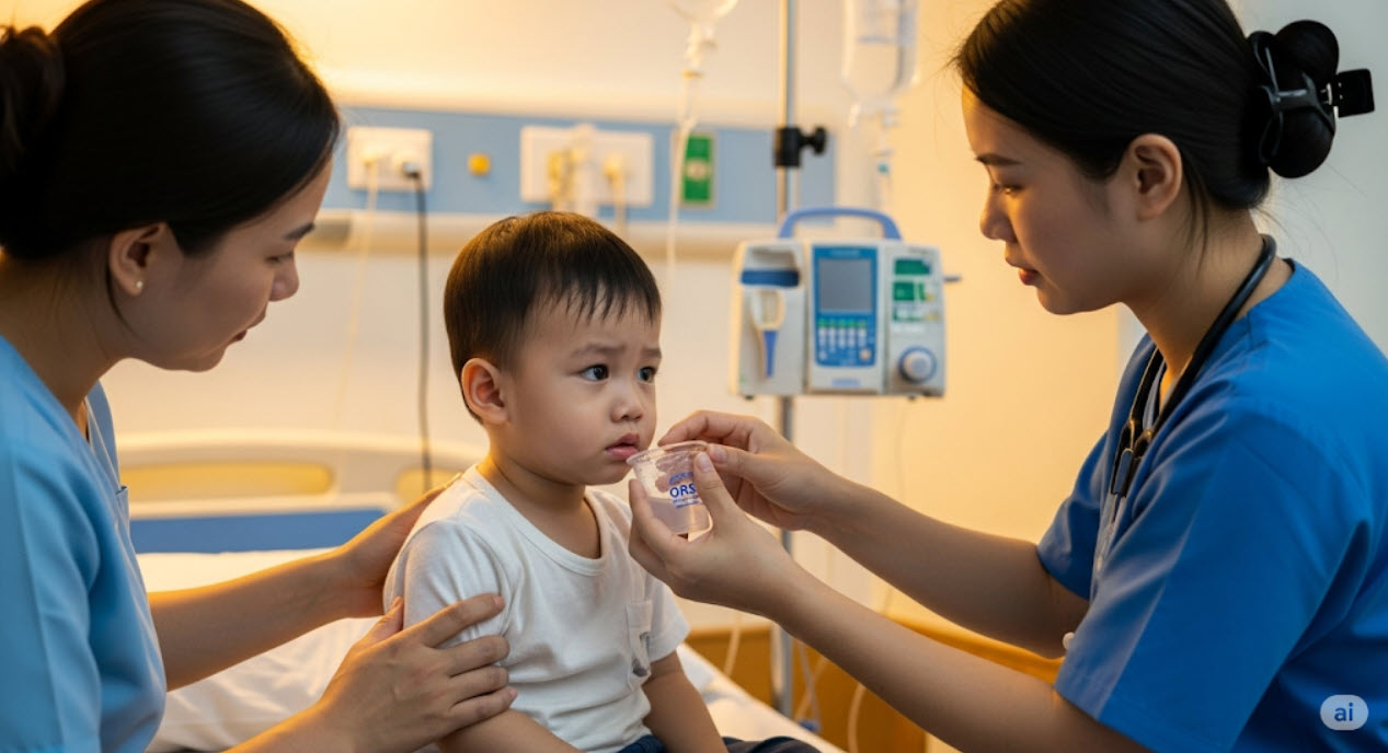 Biến chứng nguy hiểm tiêu chảy cấp do nhiễm khuẩn ở trẻ em trong mùa hè - Ảnh 1.