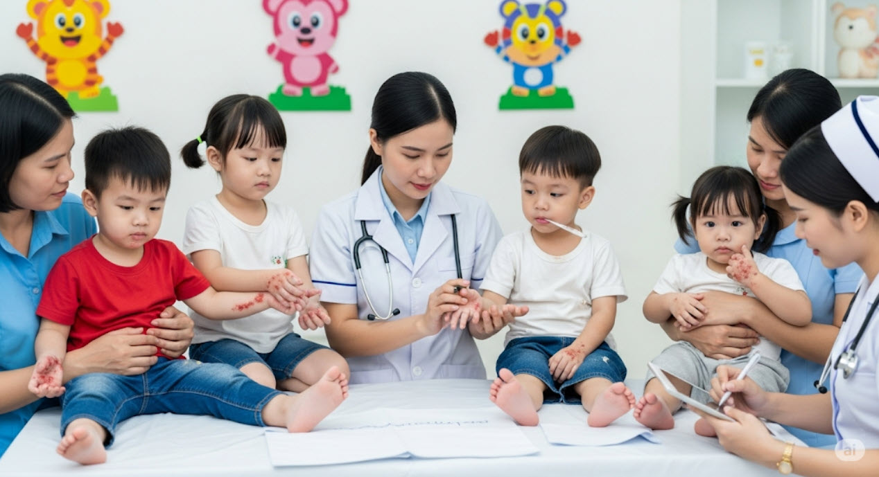 Virus EV71 gây bệnh tay chân miệng khiến trẻ nhập viện ồ ạt, cha mẹ cần làm gì?- Ảnh 1.