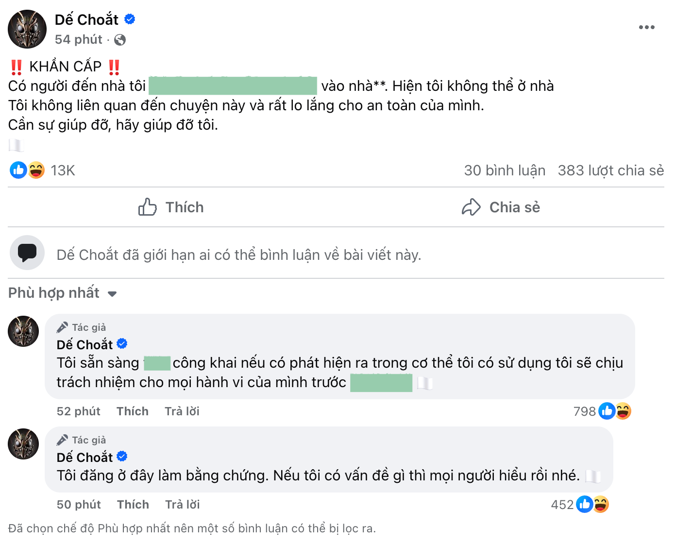 Fanpage Quán quân Rap Việt Dế Choắt xuất hiện bài đăng gây sốc- Ảnh 1.