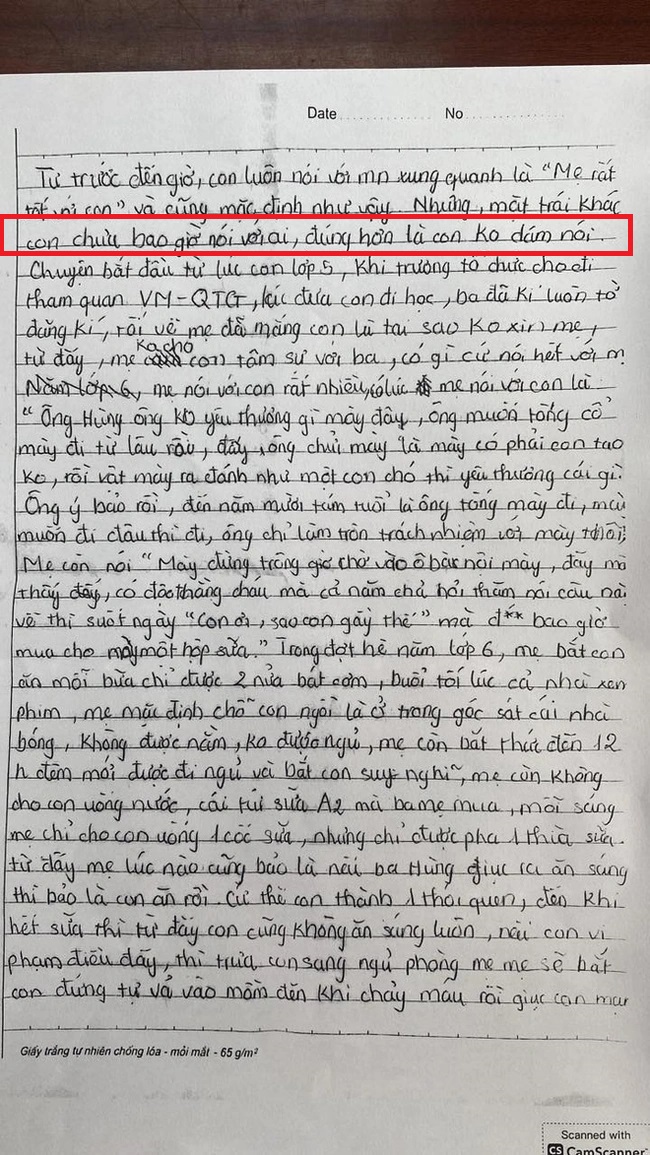 Tôi không kìm được nước mắt khi đọc 4 CHỮ NÀY trong bức thư bé trai ở Hà Nội tố cáo mẹ kế bạo hành!- Ảnh 1. Tôi không kìm được nước mắt khi đọc 4 CHỮ NÀY trong bức thư bé trai ở Hà Nội tố cáo mẹ kế bạo hành!- Ảnh 1.