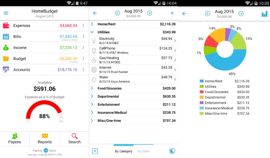 App quản lý chi tiêu Home Budget giúp thống kê chi tiêu các khoản thu-chi