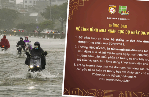 Mưa ngập đường, nhiều trường ở Hà Nội thông báo KHẨN: Hỗ trợ ăn tối và ngủ qua đêm cho TẤT CẢ học sinh!