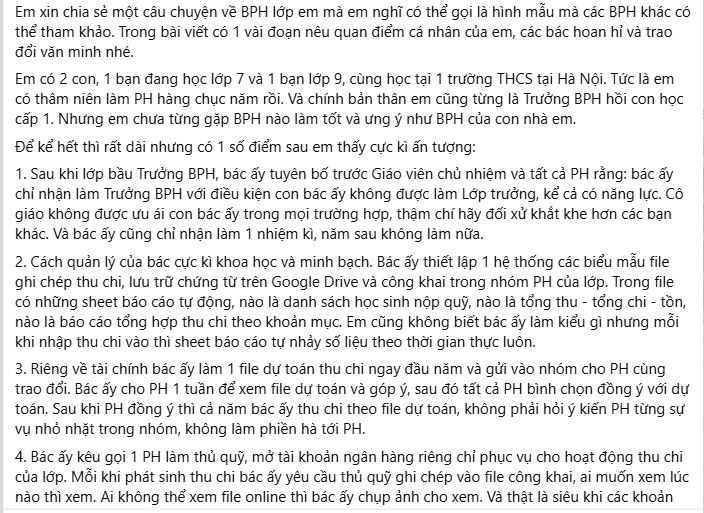 Khoe Trưởng Ban phụ huynh lớp con mình siêu đỉnh, là 