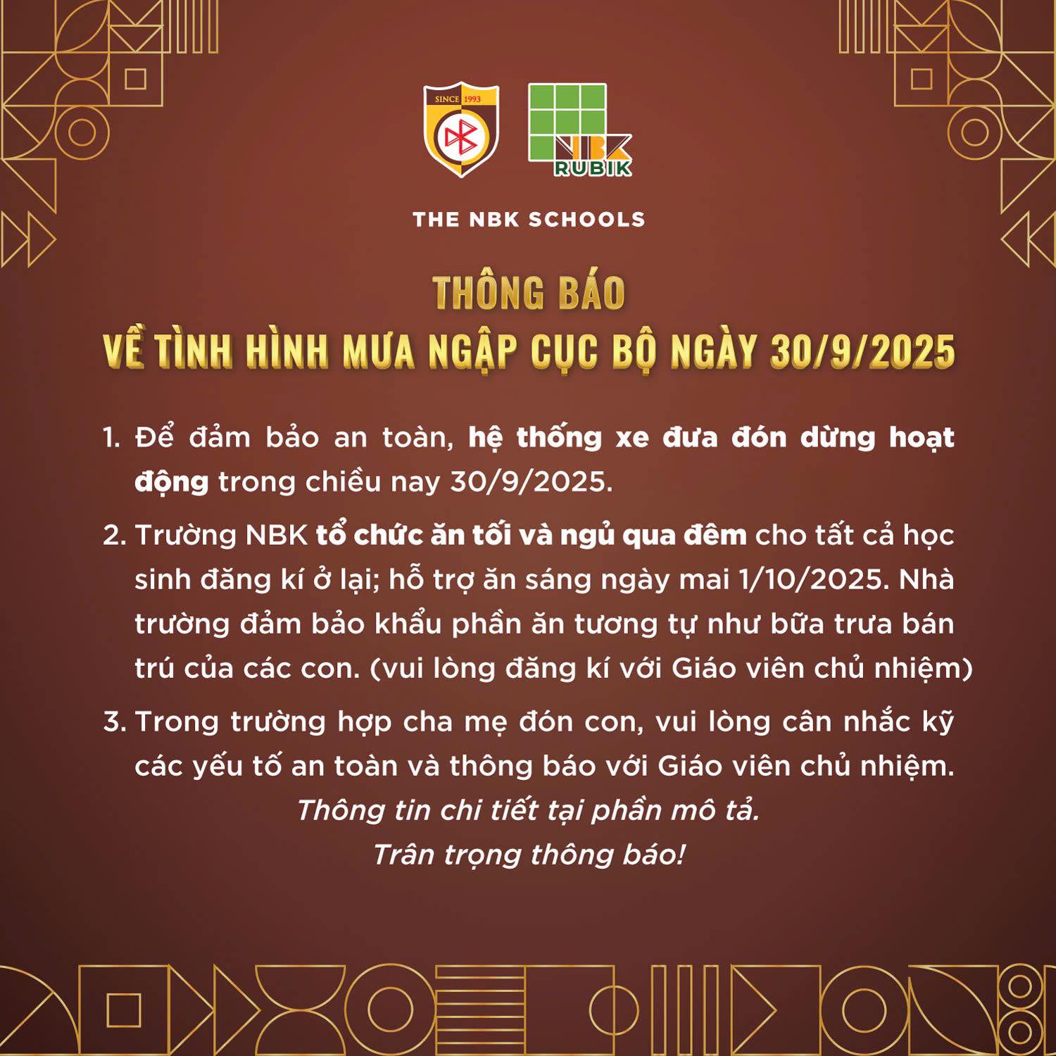 Mưa ngập đường, nhiều trường ở Hà Nội thông báo KHẨN: Hỗ trợ ăn tối và ngủ qua đêm cho TẤT CẢ học sinh!- Ảnh 1.