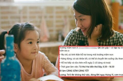 Xem tuyển dụng lương giáo viên mầm non và tạp vụ, phát hiện chi tiết “bất thường”: Nhìn mà ứa nước mắt
