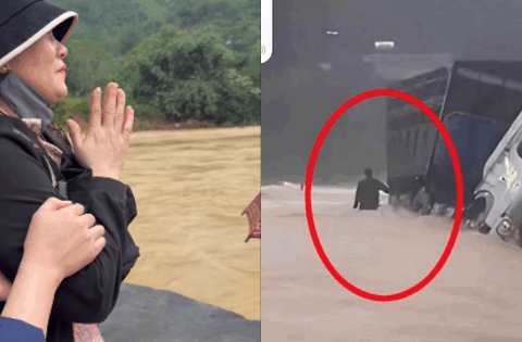 Tiếng khóc xé lòng của vợ tài xế bị lũ cuốn khiến ai nghe cũng nghẹn lại: “Anh ơi… về với mẹ con em”